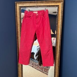 MOTHER Bold pink Straight Leg Jeans